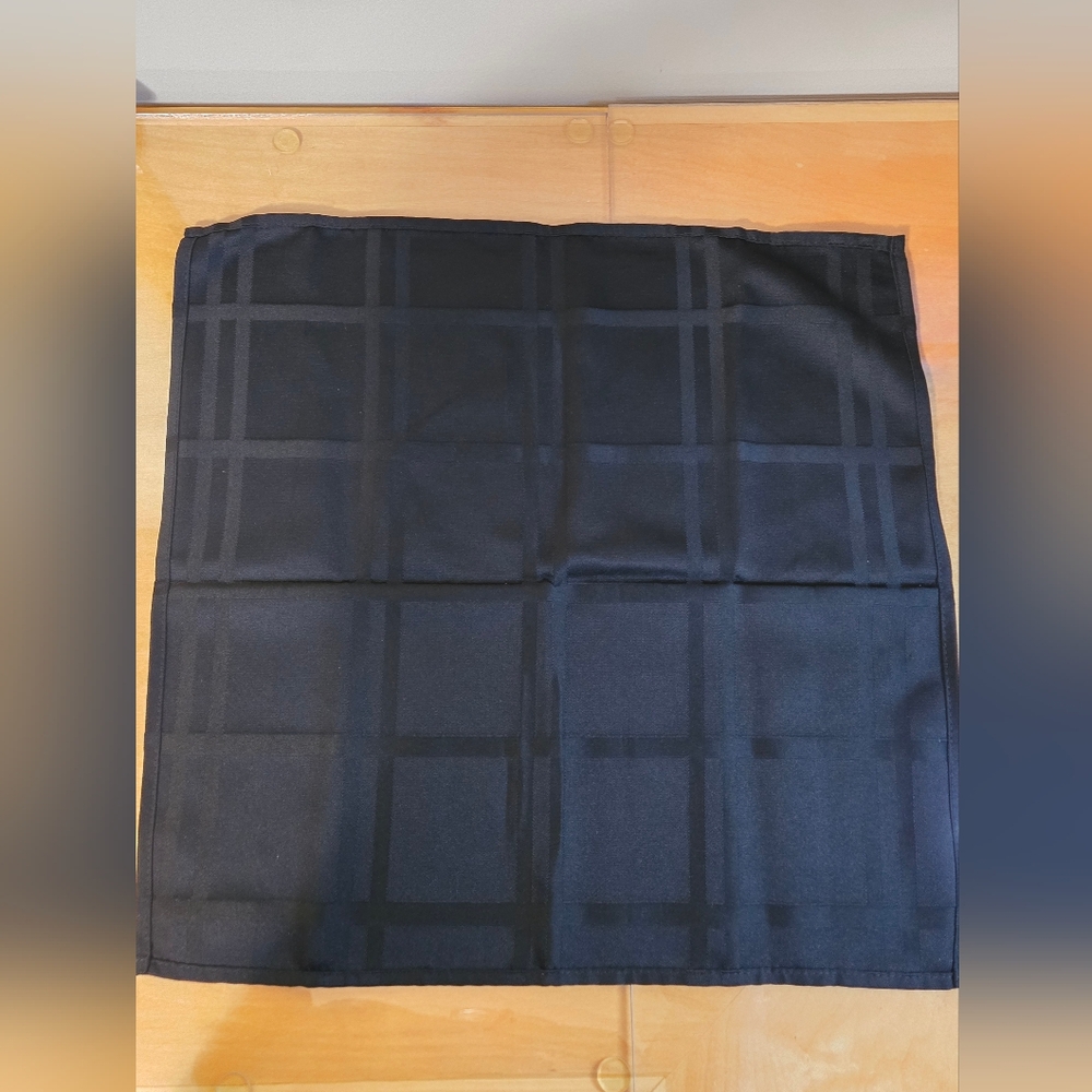 Set Of 6 Black Satin Napkins